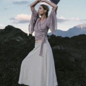 Aya Sacred Wear Dry Lavender Kimono Cover-up Top Tunic